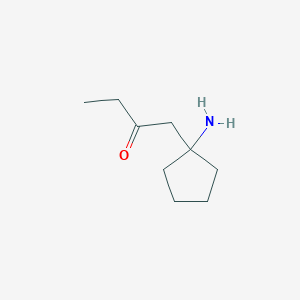 molecular formula C9H17NO B13171819 1-(1-Aminocyclopentyl)butan-2-one 