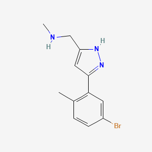 {[5-(5-bromo-2-methylphenyl)-1H-pyrazol-3-yl]methyl}(methyl)amine