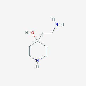 molecular formula C7H16N2O B13171886 4-(2-Aminoethyl)piperidin-4-ol 