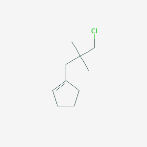 molecular formula C10H17Cl B13171889 1-(3-Chloro-2,2-dimethylpropyl)cyclopent-1-ene 