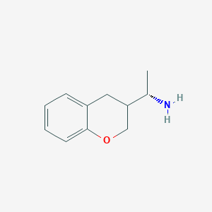 molecular formula C11H15NO B13171893 (1S)-1-(3,4-dihydro-2H-1-benzopyran-3-yl)ethan-1-amine 