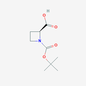 molecular formula C9H15NO4 B131719 (S)-1-(叔丁氧羰基)氮杂环丁烷-2-羧酸 CAS No. 51077-14-6