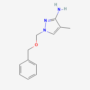 molecular formula C12H15N3O B13171900 1-[(Benzyloxy)methyl]-4-methyl-1H-pyrazol-3-amine 