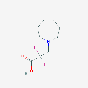 molecular formula C9H15F2NO2 B13171901 3-(Azepan-1-yl)-2,2-difluoropropanoic acid 