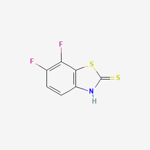 molecular formula C7H3F2NS2 B13171908 6,7-Difluoro-1,3-benzothiazole-2-thiol 