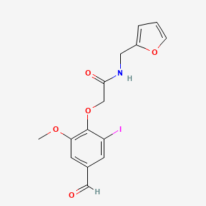 molecular formula C15H14INO5 B13171913 2-(4-formyl-2-iodo-6-methoxyphenoxy)-N-(2-furylmethyl)acetamide 