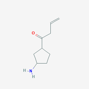 molecular formula C9H15NO B13171917 1-(3-Aminocyclopentyl)but-3-en-1-one 