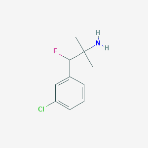 molecular formula C10H13ClFN B13171932 1-(3-Chlorophenyl)-1-fluoro-2-methylpropan-2-amine 