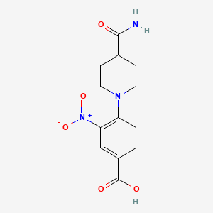 molecular formula C13H15N3O5 B1317195 4-(4-Carbamoylpiperidin-1-yl)-3-nitrobenzoic acid CAS No. 440347-85-3