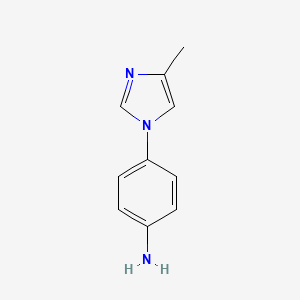 molecular formula C10H11N3 B1317198 4-(4-甲基-1H-咪唑-1-基)苯胺 CAS No. 102791-87-7