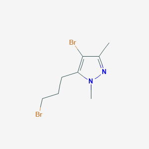 molecular formula C8H12Br2N2 B13171985 4-bromo-5-(3-bromopropyl)-1,3-dimethyl-1H-pyrazole 