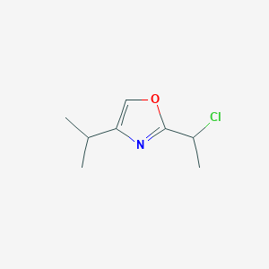 molecular formula C8H12ClNO B13172006 2-(1-Chloroethyl)-4-(propan-2-yl)-1,3-oxazole 