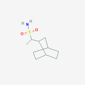 molecular formula C10H19NO2S B13172027 1-{Bicyclo[2.2.2]octan-2-yl}ethane-1-sulfonamide 