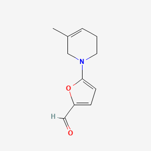 molecular formula C11H13NO2 B13172029 5-(5-Methyl-1,2,3,6-tetrahydropyridin-1-yl)furan-2-carbaldehyde 