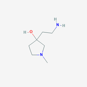 molecular formula C7H16N2O B13172042 3-(2-Aminoethyl)-1-methylpyrrolidin-3-ol 