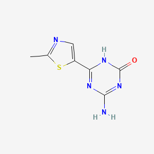 molecular formula C7H7N5OS B13172043 4-Amino-6-(2-methyl-1,3-thiazol-5-yl)-2,5-dihydro-1,3,5-triazin-2-one 