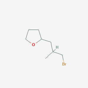 molecular formula C8H15BrO B13172072 2-(3-Bromo-2-methylpropyl)oxolane 