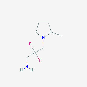 molecular formula C8H16F2N2 B13172092 2,2-Difluoro-3-(2-methylpyrrolidin-1-yl)propan-1-amine 