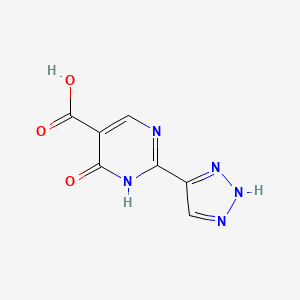 molecular formula C7H5N5O3 B13172097 6-oxo-2-(1H-1,2,3-triazol-4-yl)-1,6-dihydropyrimidine-5-carboxylic acid 