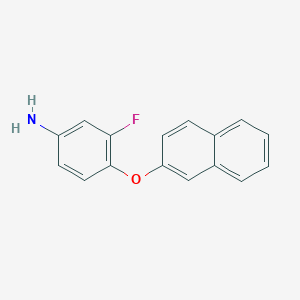 molecular formula C16H12FNO B1317210 3-Fluoro-4-(2-naphthyloxy)aniline CAS No. 937598-07-7