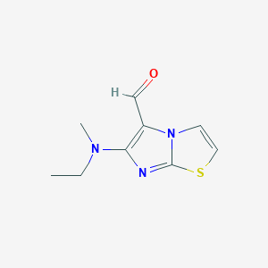 molecular formula C9H11N3OS B13172101 6-[Ethyl(methyl)amino]imidazo[2,1-b][1,3]thiazole-5-carbaldehyde 