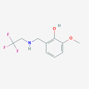 molecular formula C10H12F3NO2 B13172102 2-Methoxy-6-(((2,2,2-trifluoroethyl)amino)methyl)phenol 