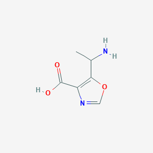 molecular formula C6H8N2O3 B13172130 5-(1-Aminoethyl)-1,3-oxazole-4-carboxylic acid 