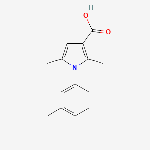 molecular formula C15H17NO2 B13172165 1-(3,4-dimethylphenyl)-2,5-dimethyl-1H-pyrrole-3-carboxylic acid 