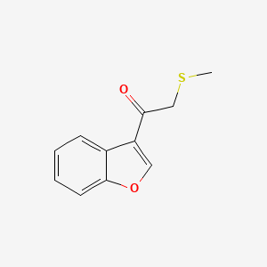 molecular formula C11H10O2S B13172183 1-(1-Benzofuran-3-YL)-2-(methylsulfanyl)ethan-1-one 