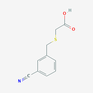 molecular formula C10H9NO2S B13172186 2-((3-Cyanobenzyl)thio)acetic acid 