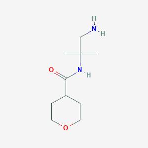 molecular formula C10H20N2O2 B13172199 N-(1-amino-2-methylpropan-2-yl)oxane-4-carboxamide 