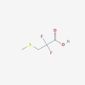 molecular formula C4H6F2O2S B13172217 2,2-Difluoro-3-methylsulfanyl-propionic acid 