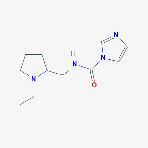 molecular formula C11H18N4O B13172222 N-[(1-ethylpyrrolidin-2-yl)methyl]-1H-imidazole-1-carboxamide 