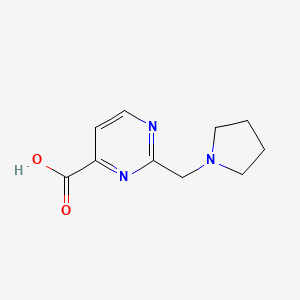 molecular formula C10H13N3O2 B13172228 2-[(Pyrrolidin-1-yl)methyl]pyrimidine-4-carboxylic acid 