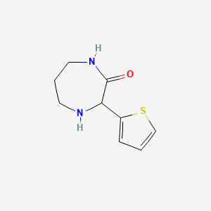 molecular formula C9H12N2OS B13172345 3-(Thiophen-2-yl)-1,4-diazepan-2-one 