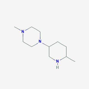 molecular formula C11H23N3 B13172359 1-Methyl-4-(6-methylpiperidin-3-yl)piperazine 