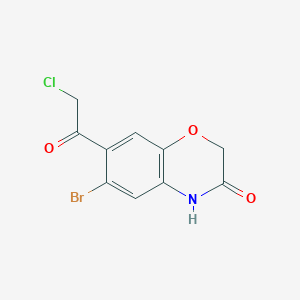 molecular formula C10H7BrClNO3 B13172407 6-bromo-7-(2-chloroacetyl)-3,4-dihydro-2H-1,4-benzoxazin-3-one 