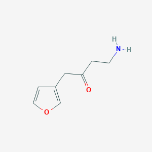 molecular formula C8H11NO2 B13172423 4-Amino-1-(furan-3-yl)butan-2-one 