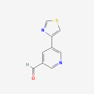 molecular formula C9H6N2OS B13172444 5-(1,3-Thiazol-4-yl)pyridine-3-carbaldehyde 