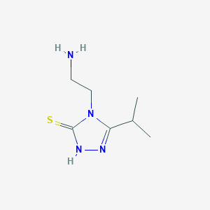 molecular formula C7H14N4S B13172512 4-(2-Aminoethyl)-5-(propan-2-yl)-4H-1,2,4-triazole-3-thiol 