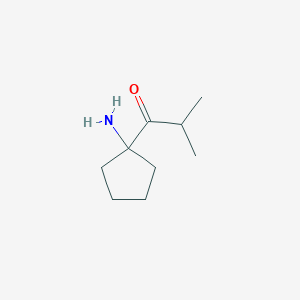 molecular formula C9H17NO B13172604 1-(1-Aminocyclopentyl)-2-methylpropan-1-one 