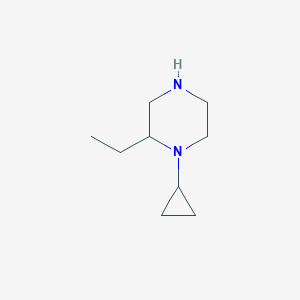 molecular formula C9H18N2 B13172617 1-Cyclopropyl-2-ethylpiperazine 