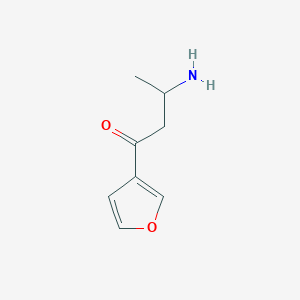 molecular formula C8H11NO2 B13172649 3-Amino-1-(furan-3-yl)butan-1-one 