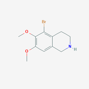 molecular formula C11H14BrNO2 B13172673 5-Bromo-6,7-dimethoxy-1,2,3,4-tetrahydroisoquinoline CAS No. 1306604-41-0