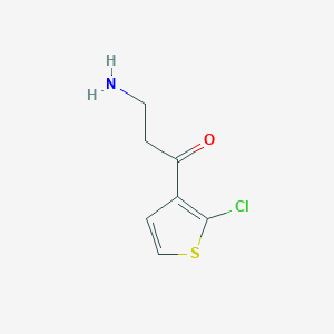 molecular formula C7H8ClNOS B13172690 3-Amino-1-(2-chlorothiophen-3-yl)propan-1-one 