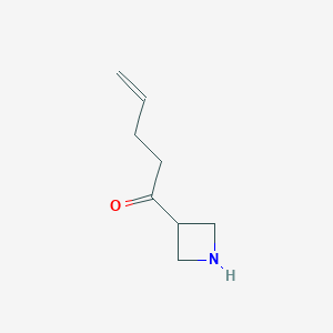 molecular formula C8H13NO B13172698 1-(Azetidin-3-yl)pent-4-en-1-one 