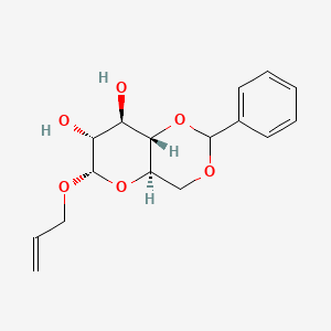 molecular formula C16H20O6 B13172725 (4AR,6S,7R,8R,8aS)-6-(allyloxy)-2-phenylhexahydropyrano[3,2-d][1,3]dioxine-7,8-diol 