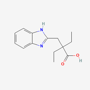 molecular formula C14H18N2O2 B13172747 2-(1H-benzimidazol-2-ylmethyl)-2-ethylbutanoic acid 