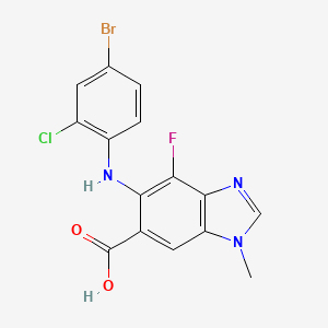 molecular formula C15H10BrClFN3O2 B1317276 5-((4-溴-2-氯苯基)氨基)-4-氟-1-甲基-1H-苯并[d]咪唑-6-甲酸 CAS No. 606144-04-1
