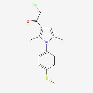 molecular formula C15H16ClNOS B13172816 2-Chloro-1-[2,5-dimethyl-1-[4-(methylthio)phenyl]-1H-pyrrol-3-yl]ethanone 